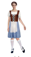 ADULT OKTOBERFEST BEER GIRL COSTUME (BLUE BROWN)-Party Land Online